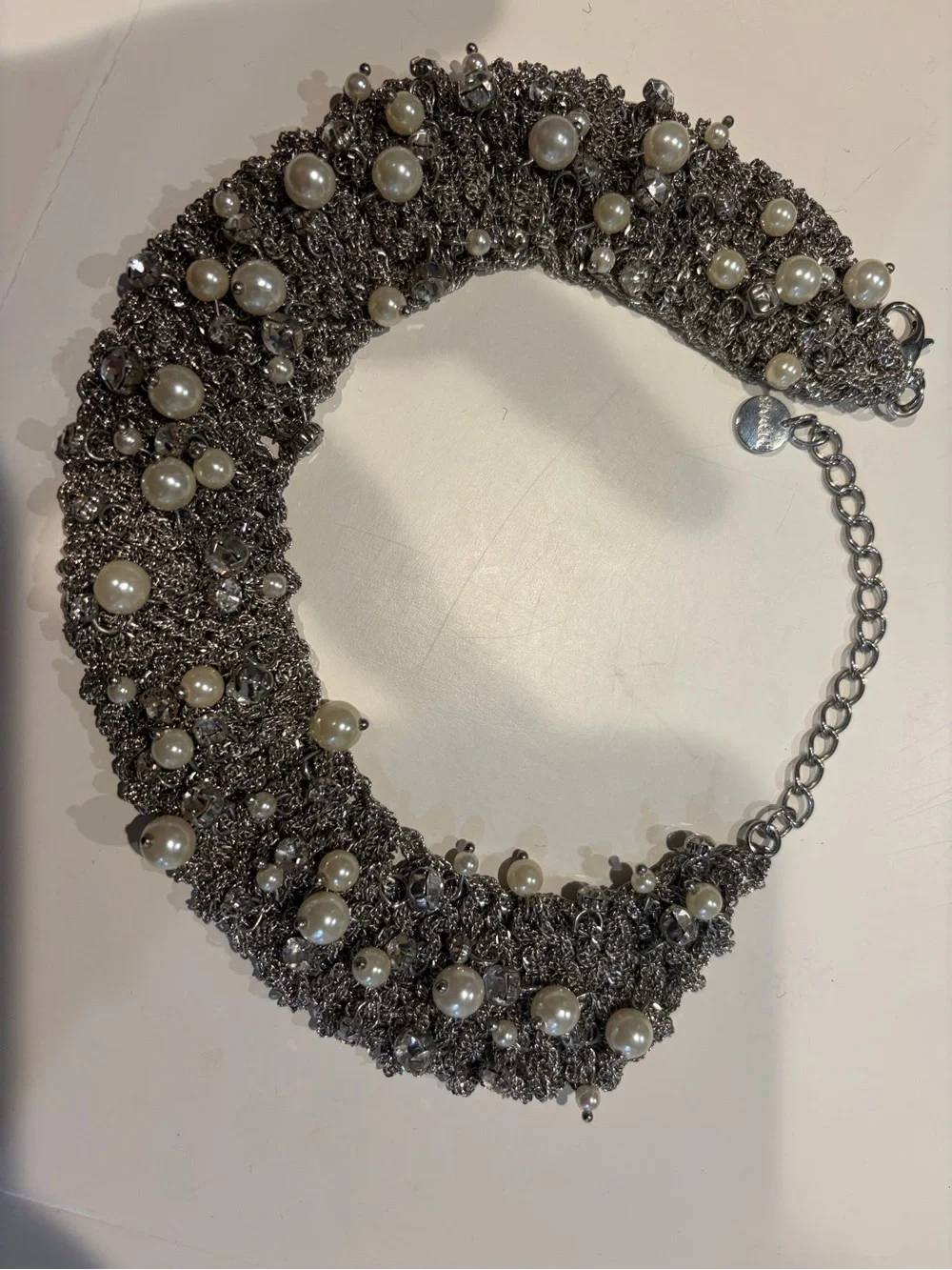 SAACHI Crochet chain necklace with pearls
